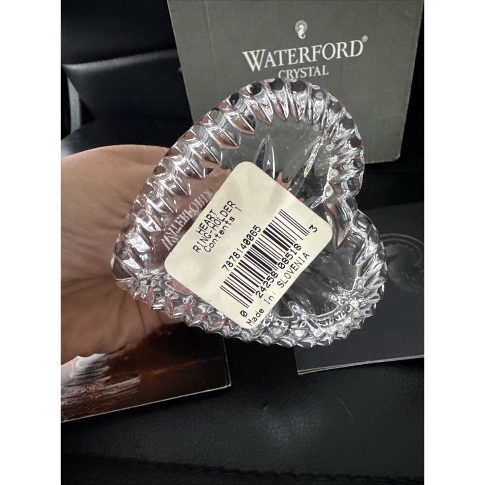 Waterford Crystal Large Heart Ring Holder, Signed, Made in Ireland - Picture 4 of 6